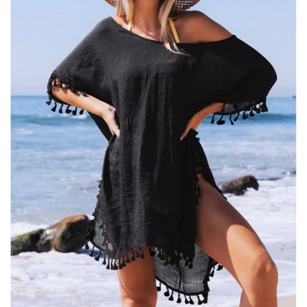 Elegant Black Swim Cover-Up